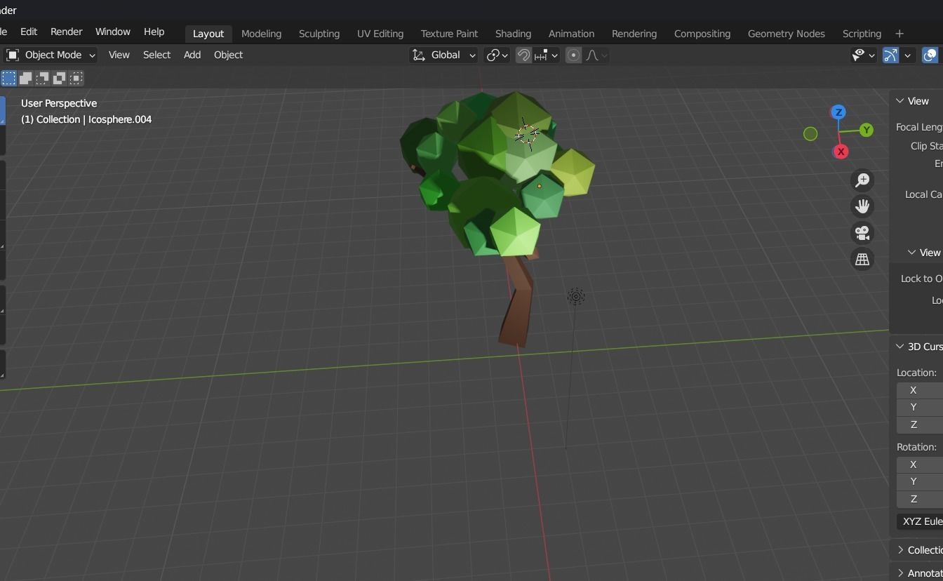 blender cute Low Poly Tree Free low-poly 3D model_18