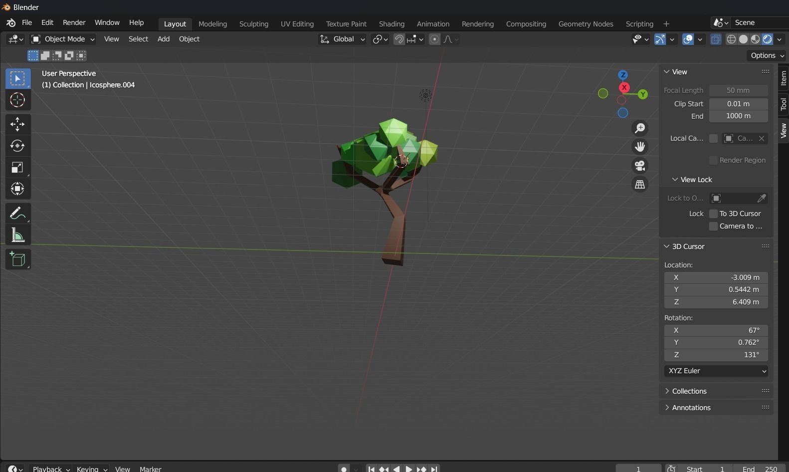 blender cute Low Poly Tree Free low-poly 3D model_2