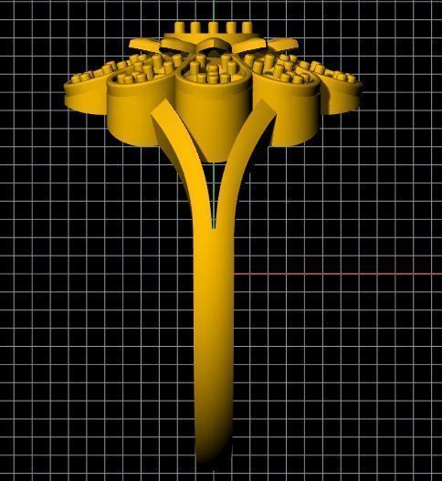 flower ring 3dm file 3D print model_4