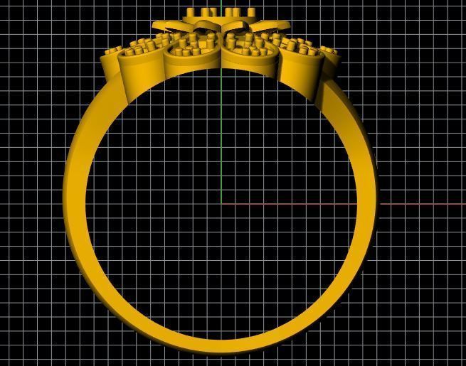 flower ring 3dm file 3D print model_3