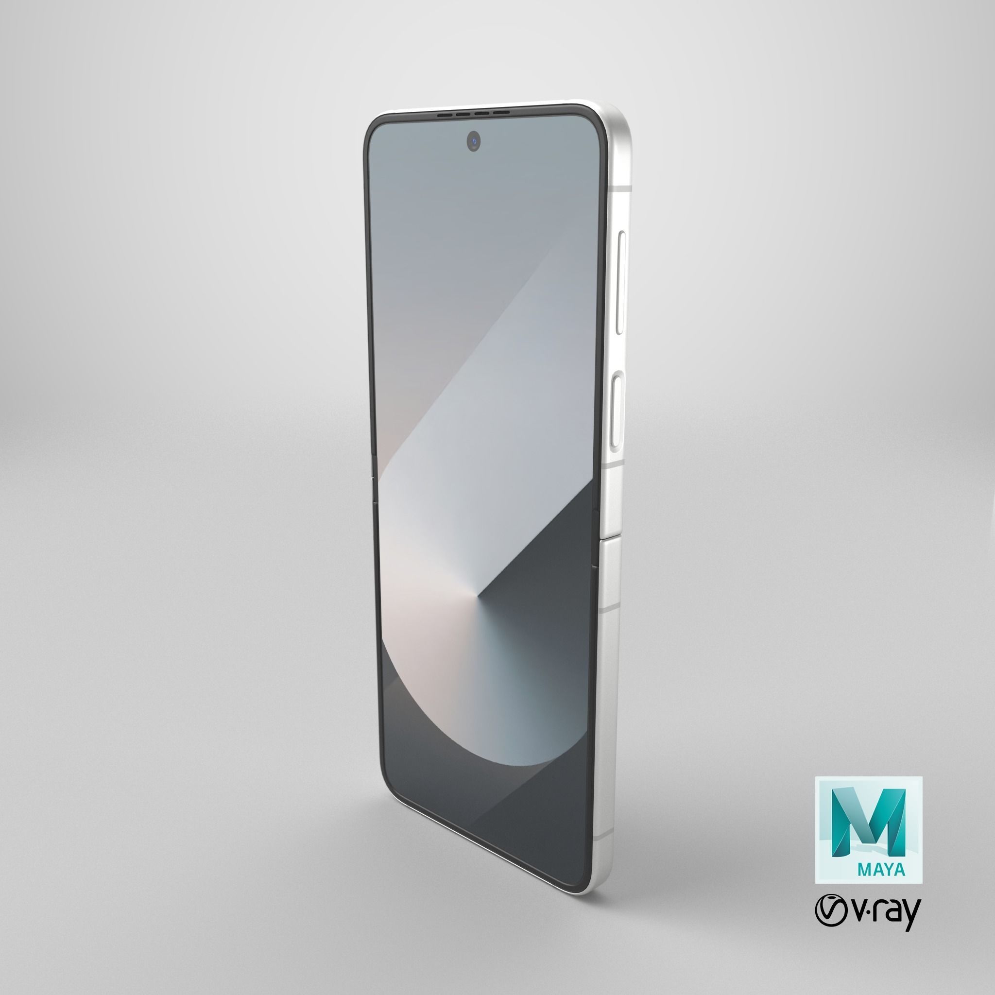 Samsung Galaxy Z Flip 6 White Low-poly 3D model_20