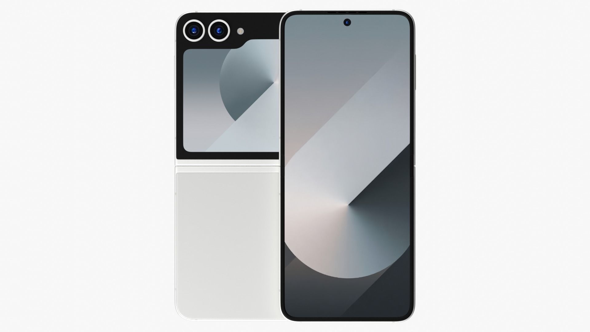 Samsung Galaxy Z Flip 6 White Low-poly 3D model_2