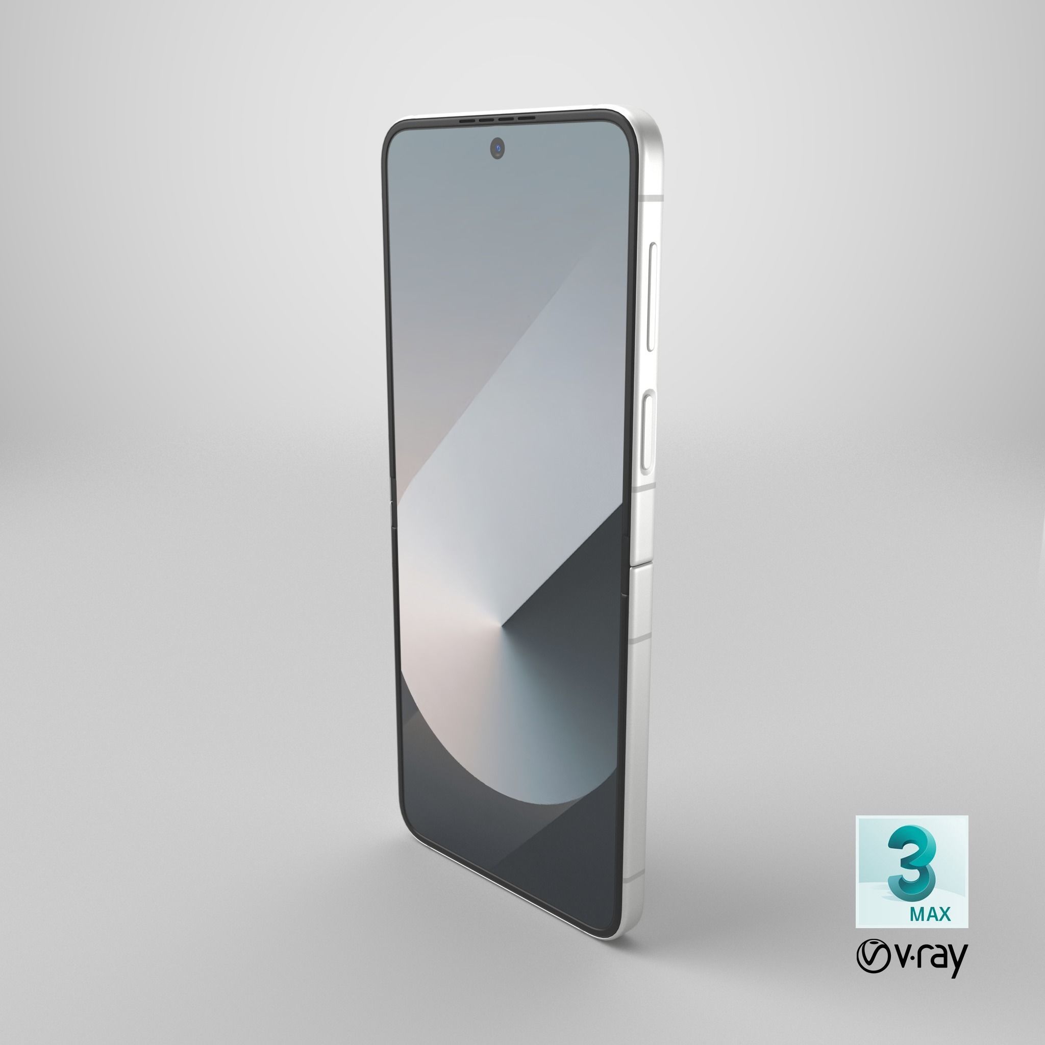 Samsung Galaxy Z Flip 6 White Low-poly 3D model_19