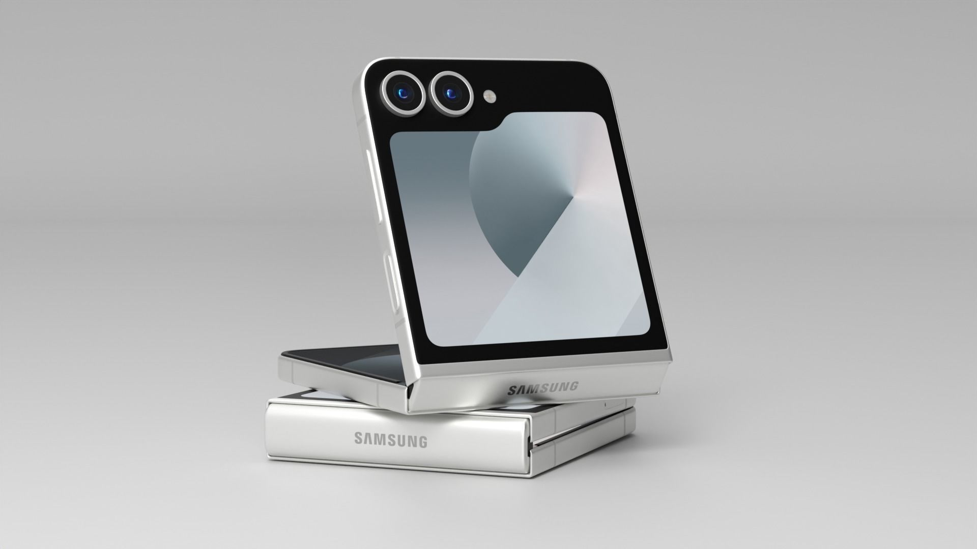 Samsung Galaxy Z Flip 6 White Low-poly 3D model_6