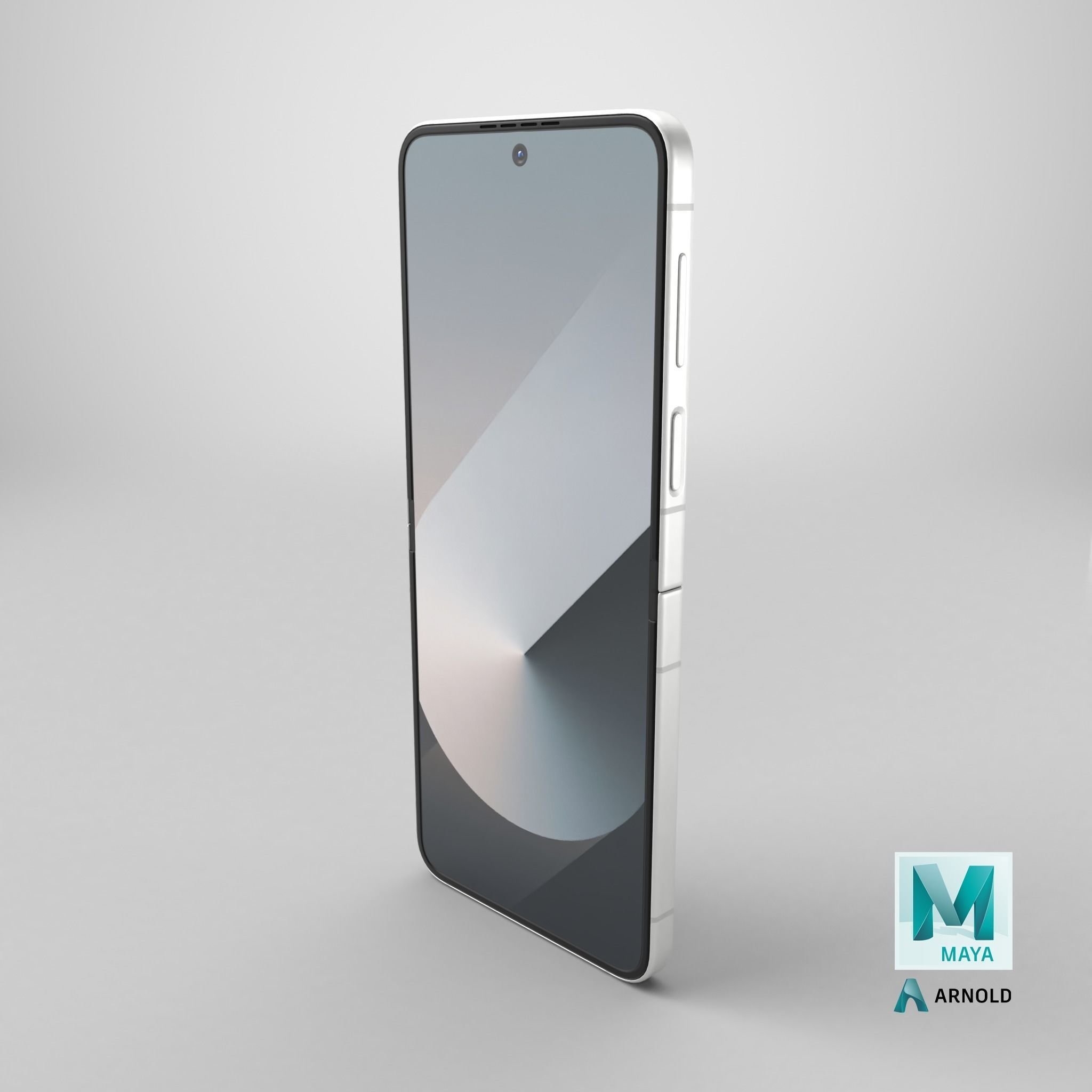 Samsung Galaxy Z Flip 6 White Low-poly 3D model_23