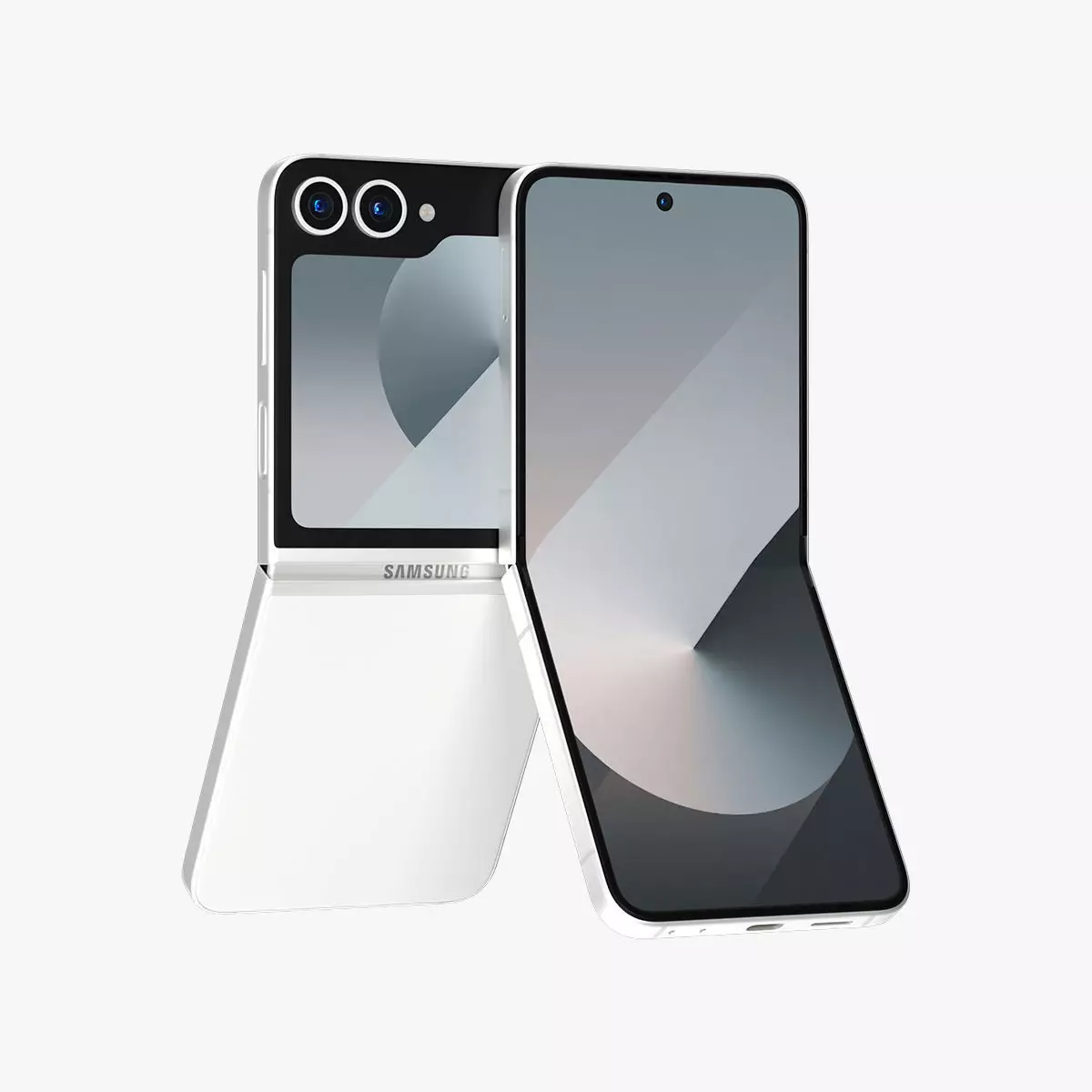 Samsung Galaxy Z Flip 6 White Low-poly 3D model_0