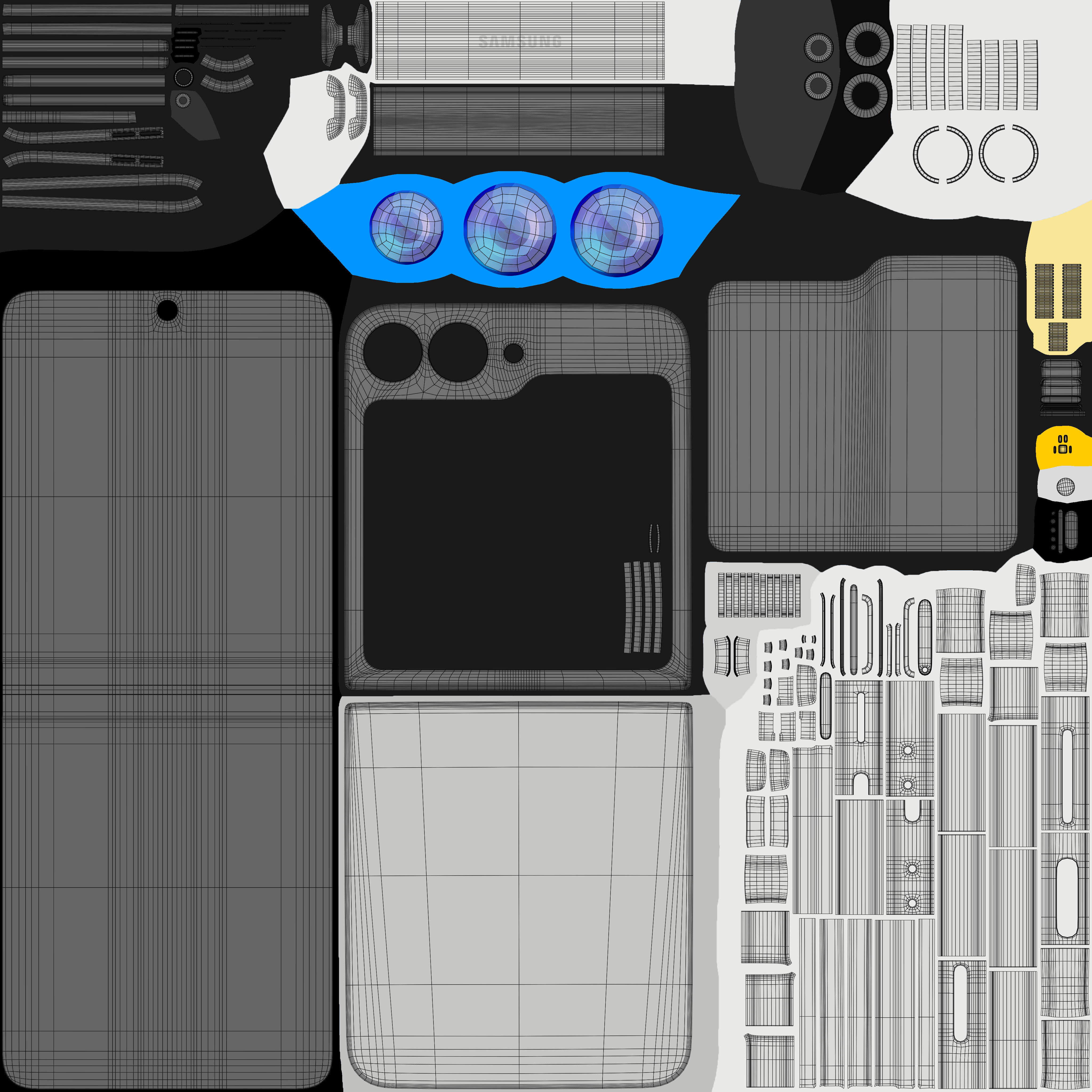 Samsung Galaxy Z Flip 6 White Low-poly 3D model_10