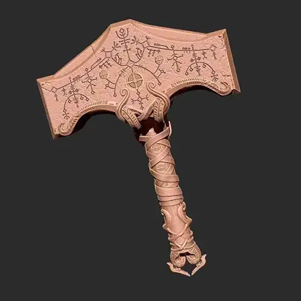 Thor God of War Mjolnir 3D Model Ready to Print 3D print model_5
