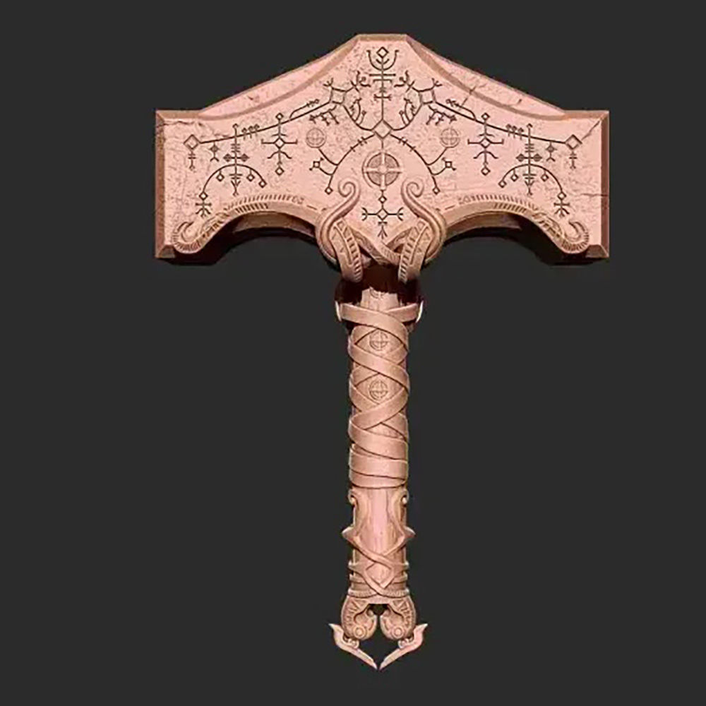 Thor God of War Mjolnir 3D Model Ready to Print 3D print model_7
