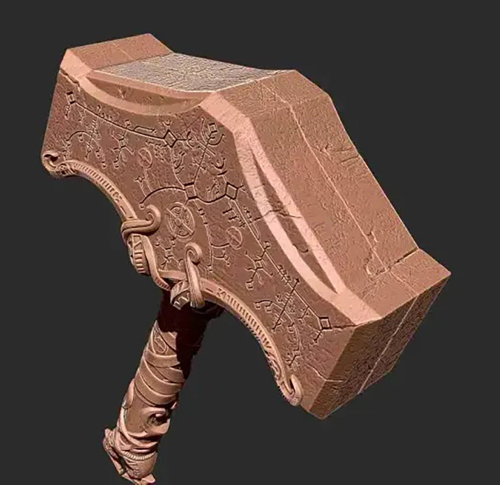 Thor God of War Mjolnir 3D Model Ready to Print 3D print model_4