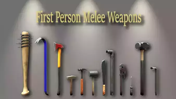 First Person Melee Weapons Pack Low-poly 3D model