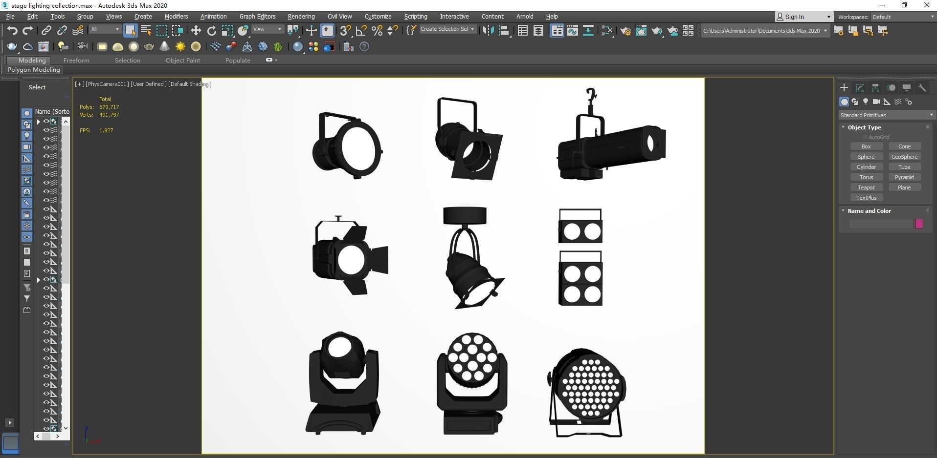 Stage Lighting Collection 3D model_29