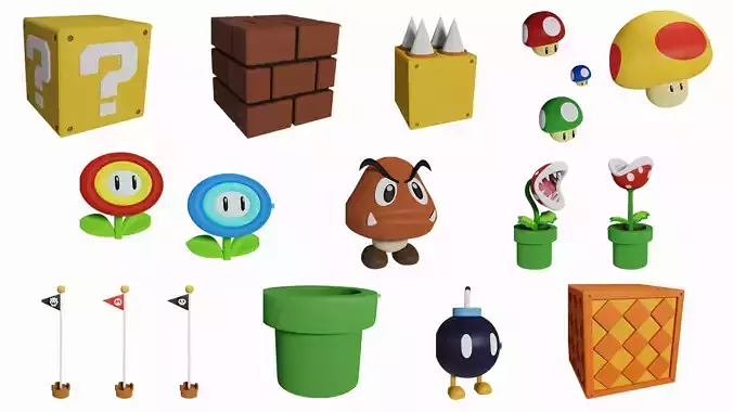 Mario Universe 3D Models - Compilation