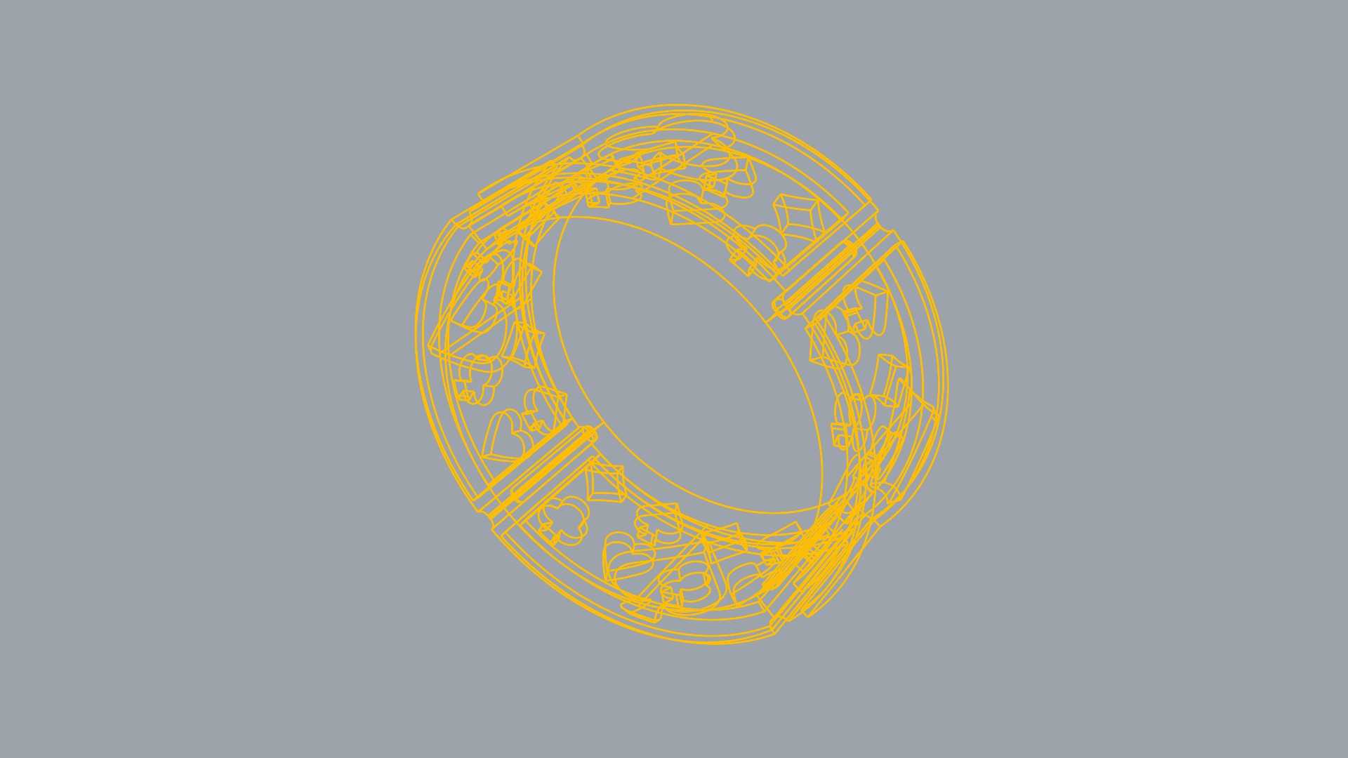 Poker-Themed Ring with Playing Card Suits JDBCo 3D print model_6