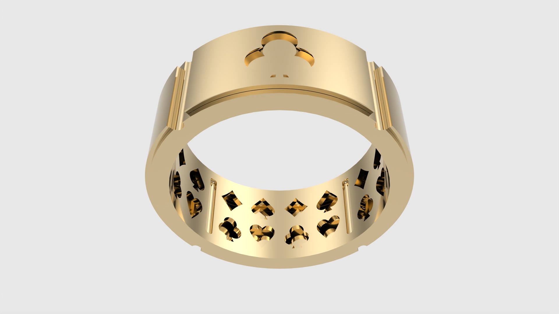 Poker-Themed Ring with Playing Card Suits JDBCo 3D print model_19