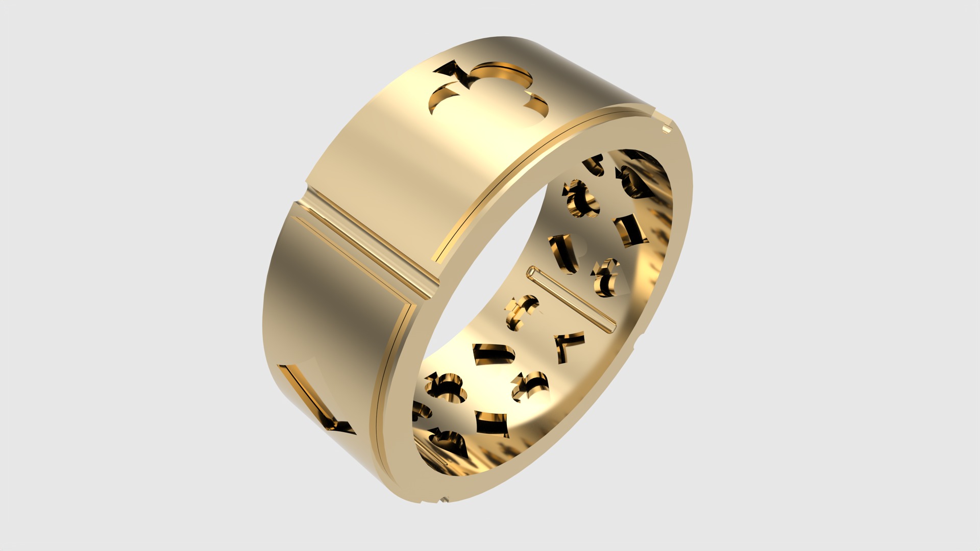 Poker-Themed Ring with Playing Card Suits JDBCo 3D print model_28