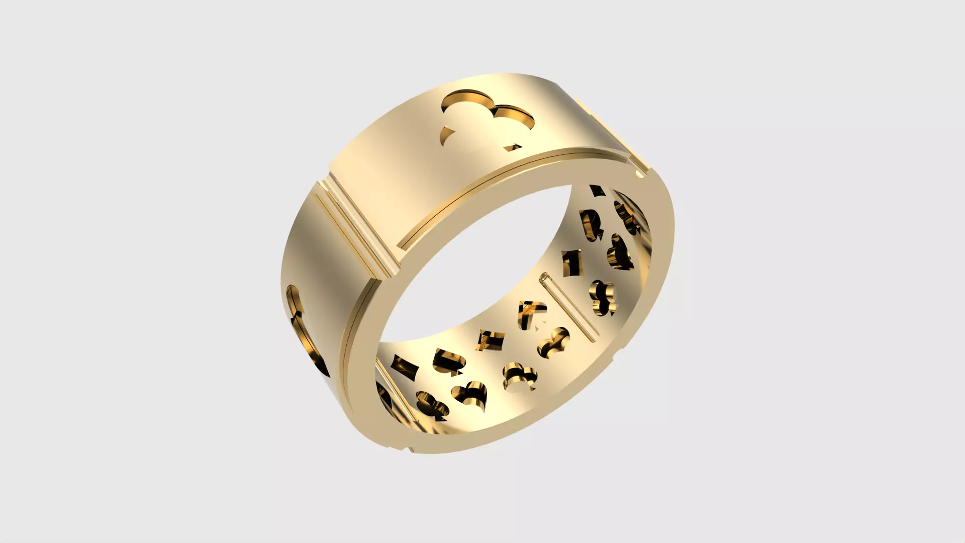 Poker-Themed Ring with Playing Card Suits JDBCo 3D print model_0