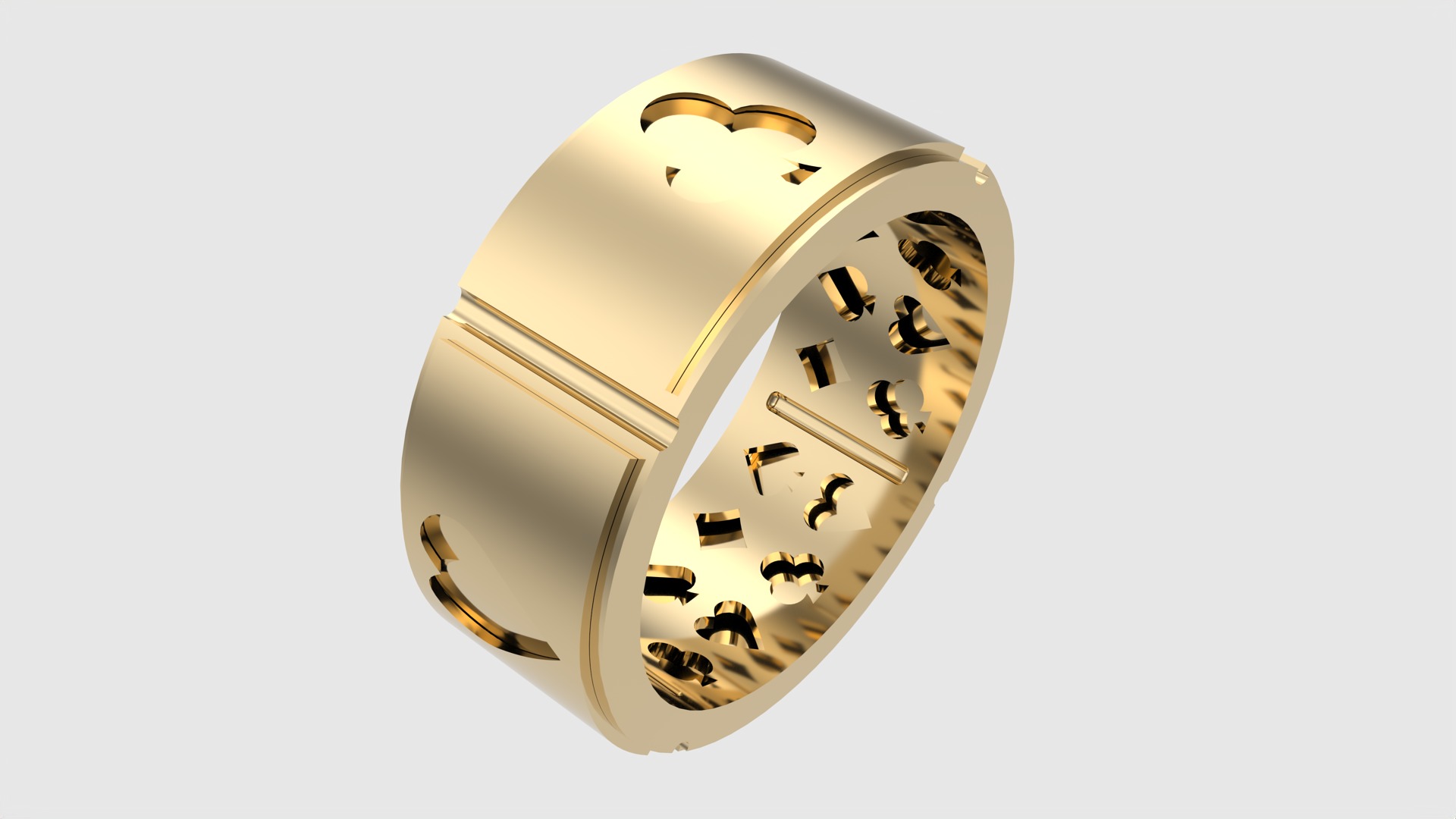 Poker-Themed Ring with Playing Card Suits JDBCo 3D print model_21