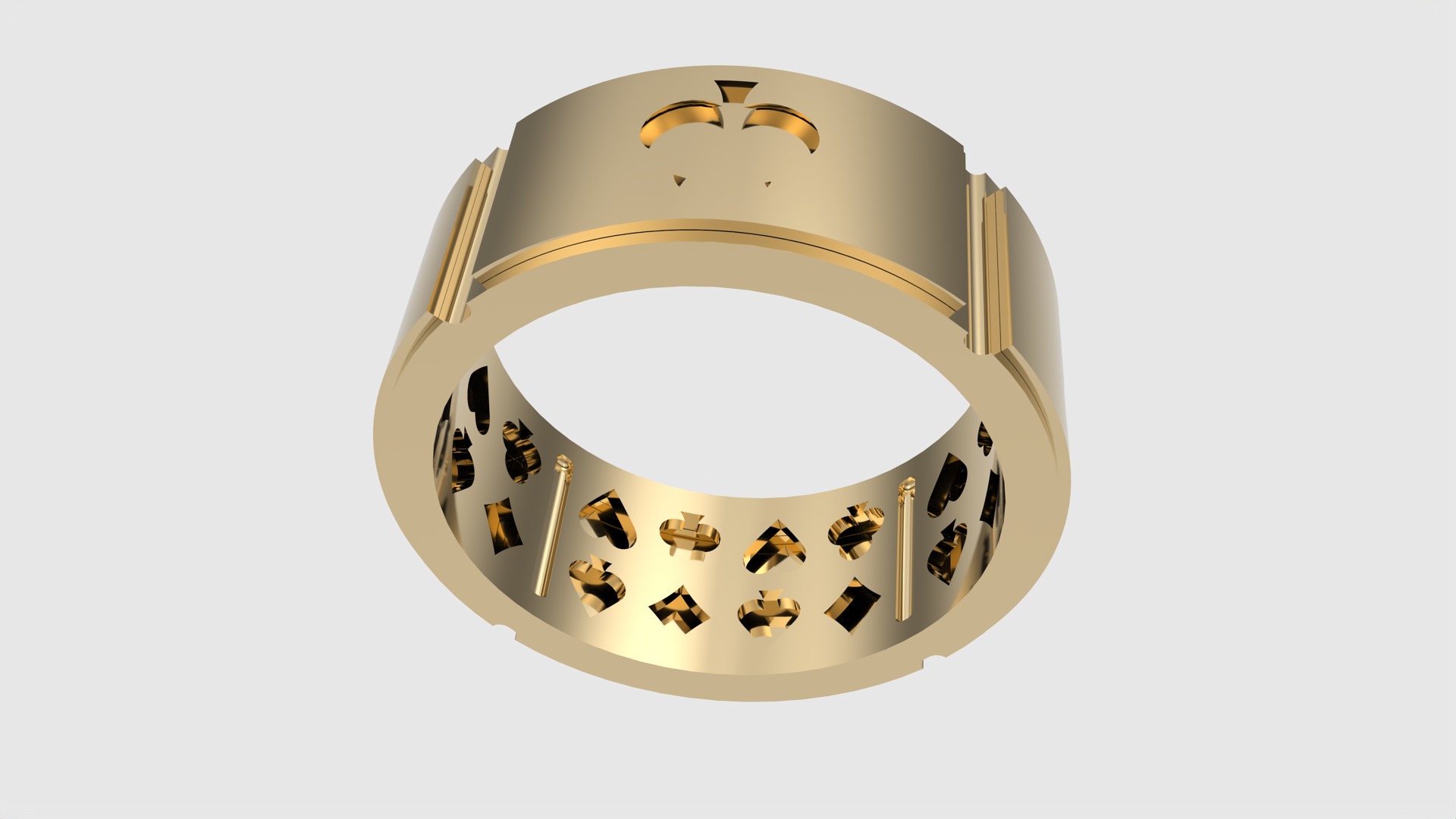 Poker-Themed Ring with Playing Card Suits JDBCo 3D print model_26