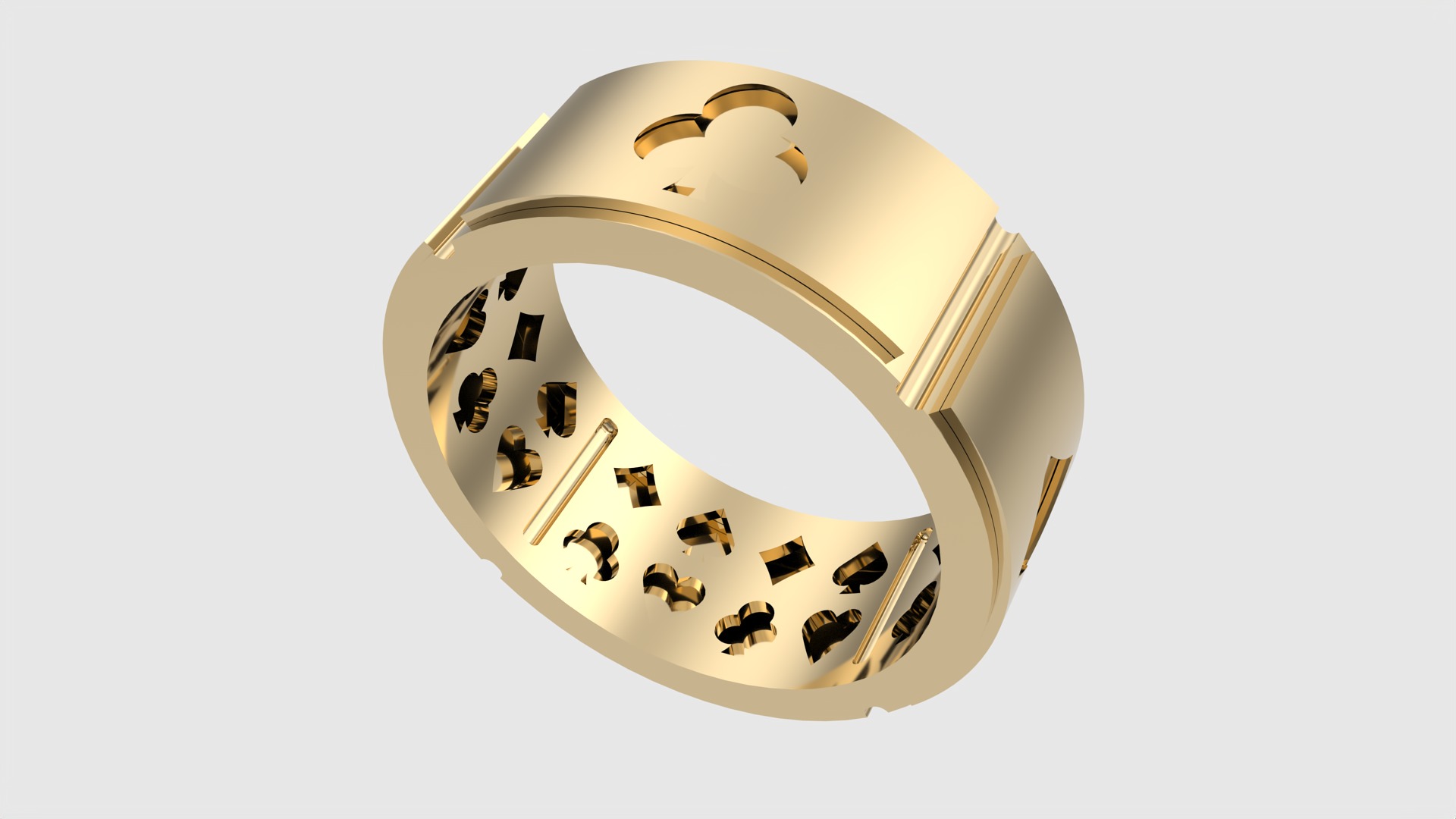 Poker-Themed Ring with Playing Card Suits JDBCo 3D print model_18