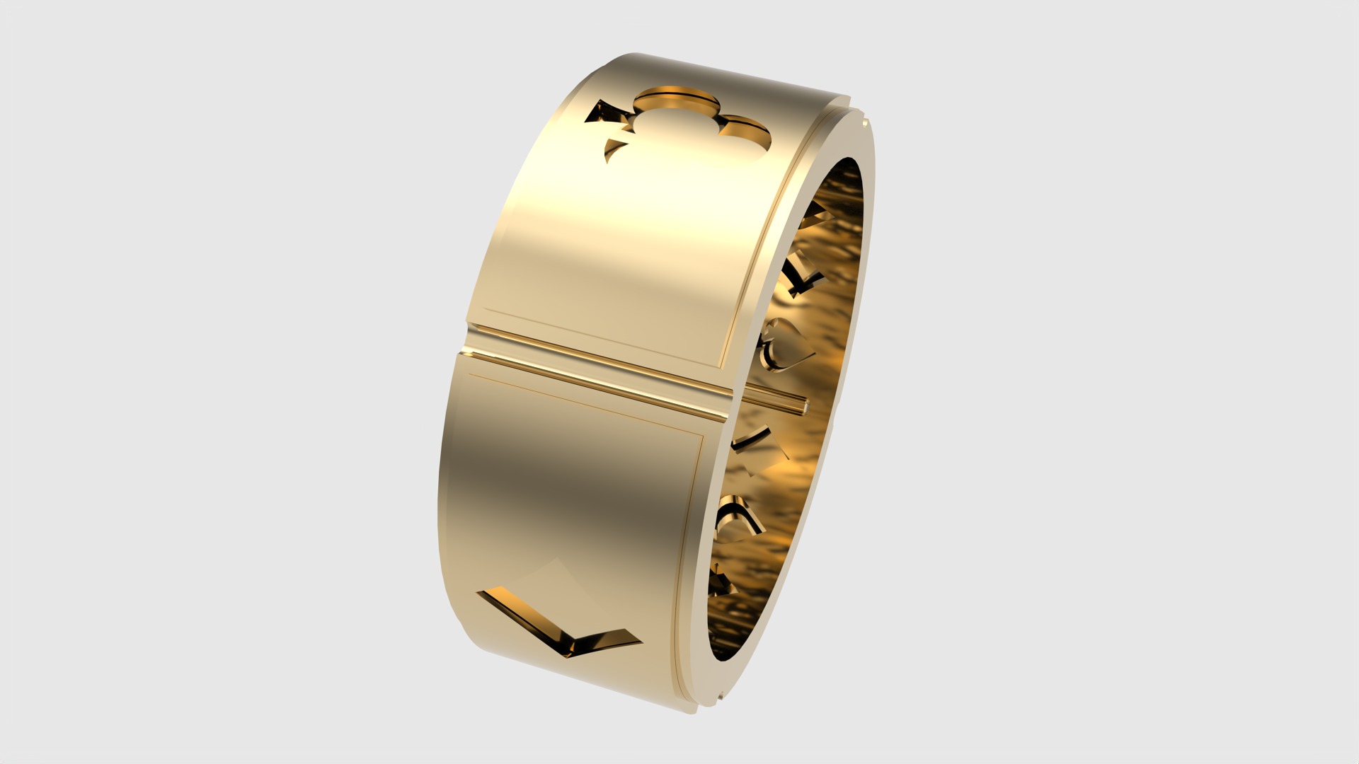 Poker-Themed Ring with Playing Card Suits JDBCo 3D print model_29