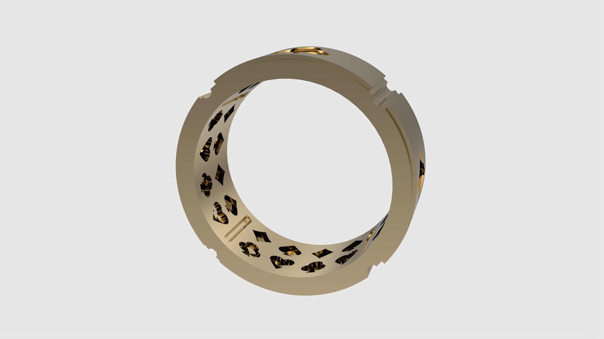 Poker-Themed Ring with Playing Card Suits JDBCo 3D print model_13