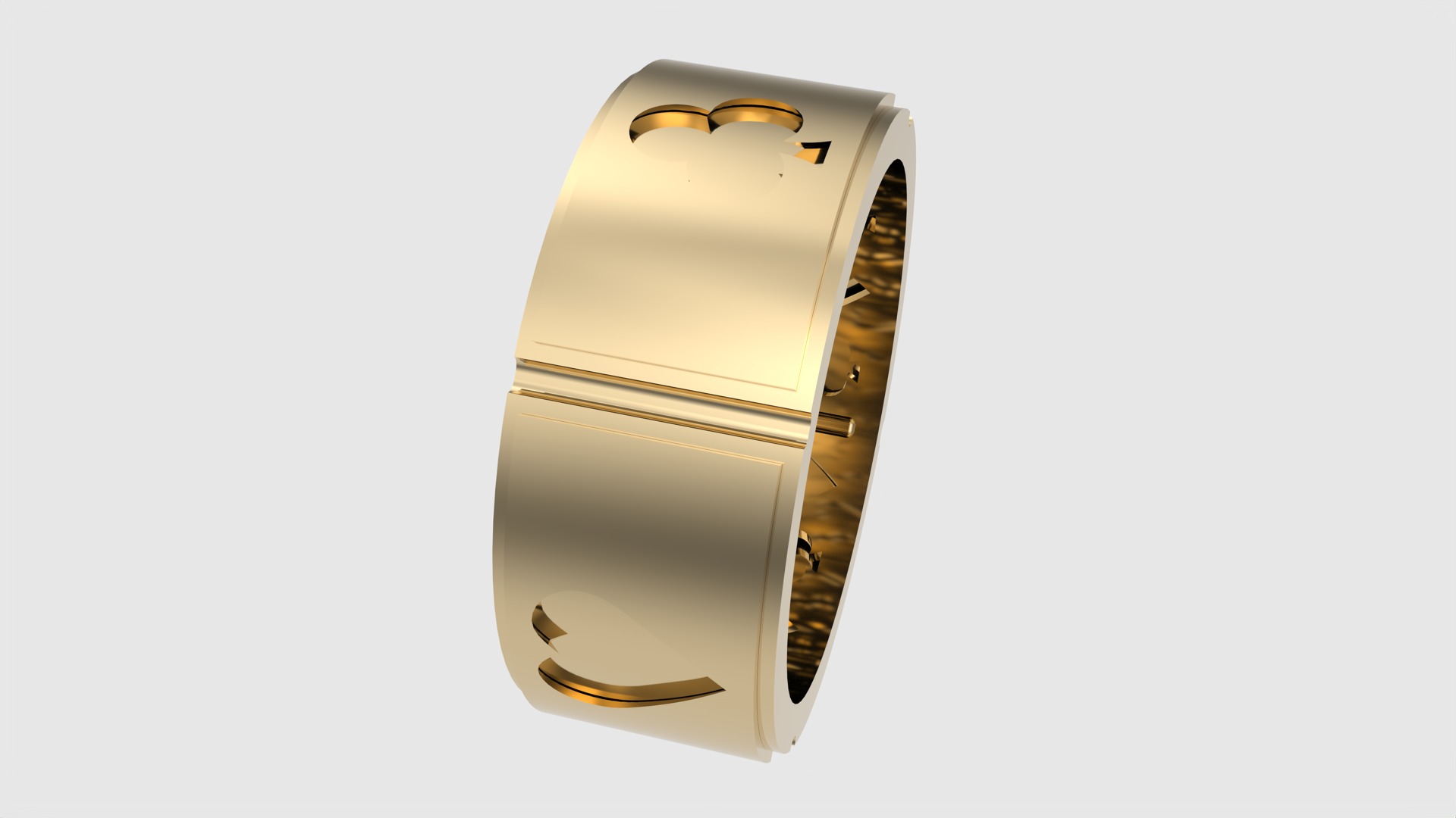 Poker-Themed Ring with Playing Card Suits JDBCo 3D print model_22