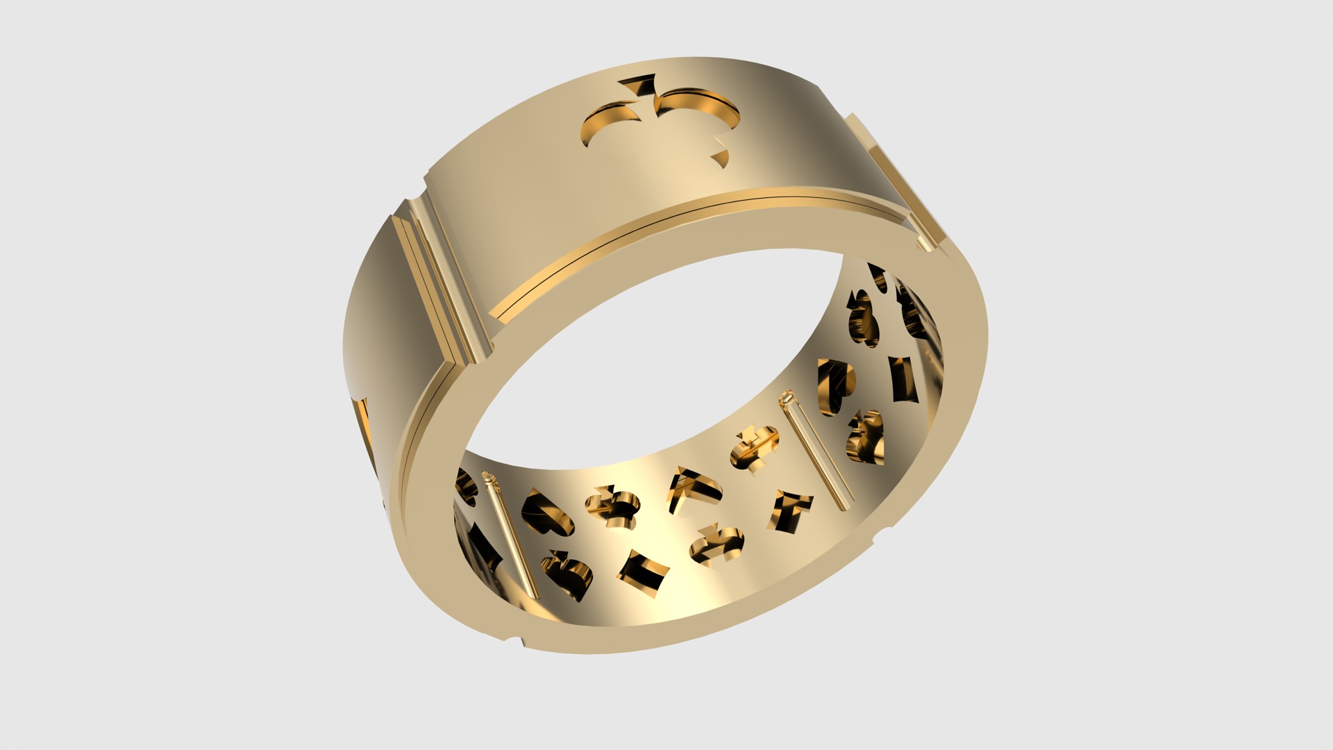 Poker-Themed Ring with Playing Card Suits JDBCo 3D print model_27