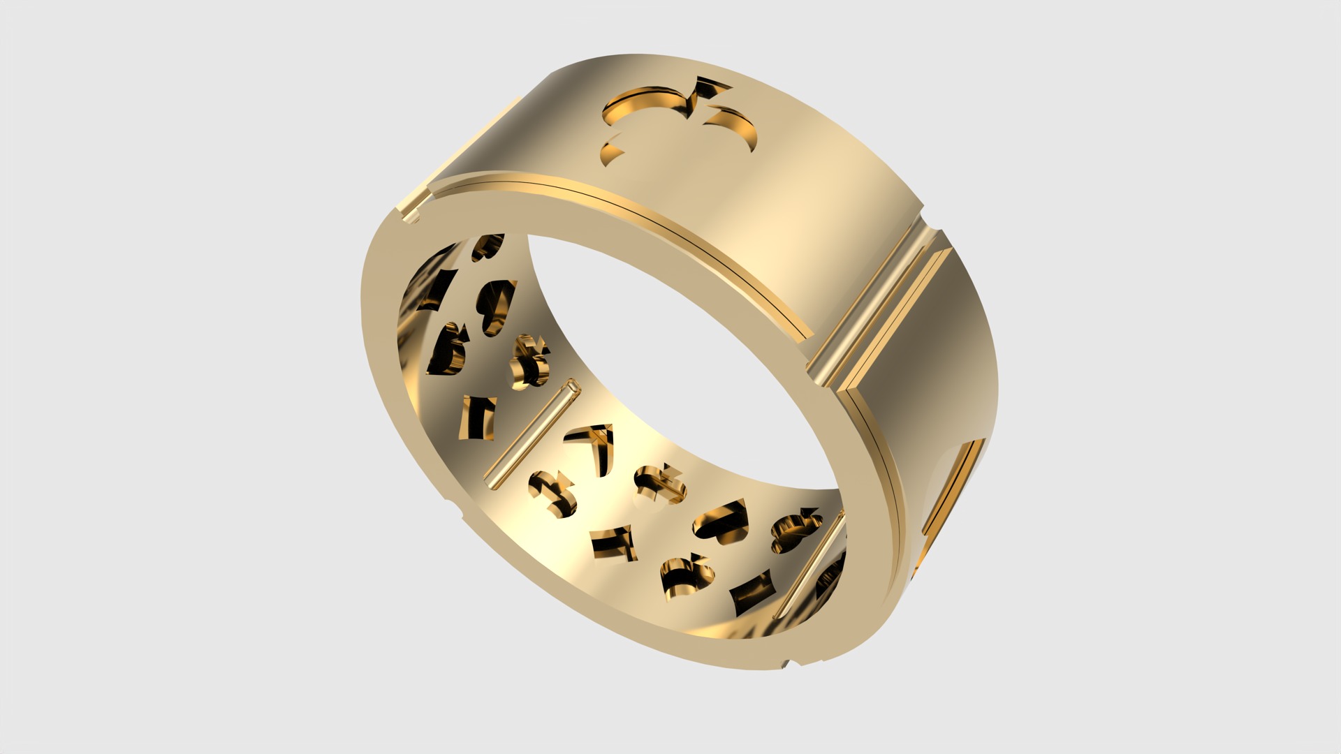 Poker-Themed Ring with Playing Card Suits JDBCo 3D print model_25