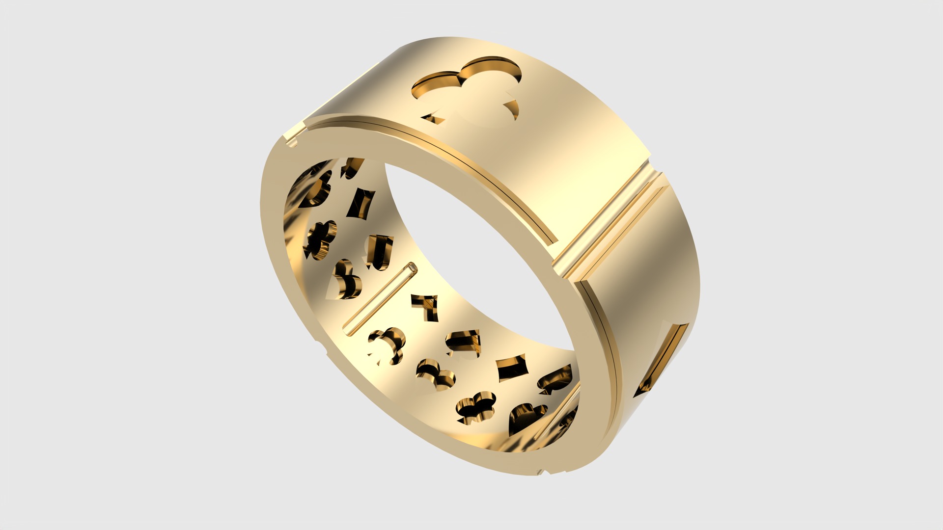 Poker-Themed Ring with Playing Card Suits JDBCo 3D print model_32