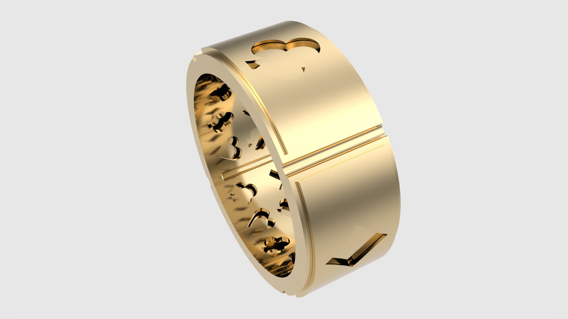 Poker-Themed Ring with Playing Card Suits JDBCo 3D print model_31