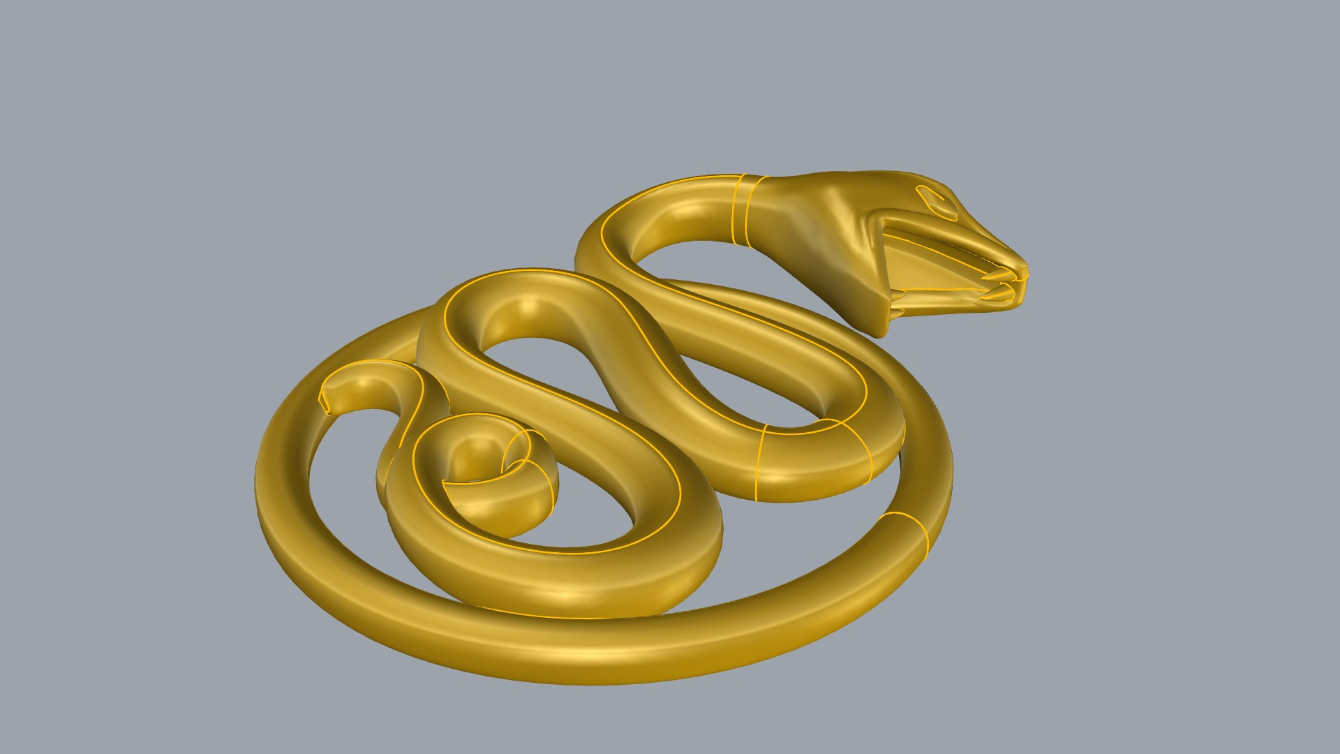 Intricate Snake Pendant JDBCo 3D print model_4
