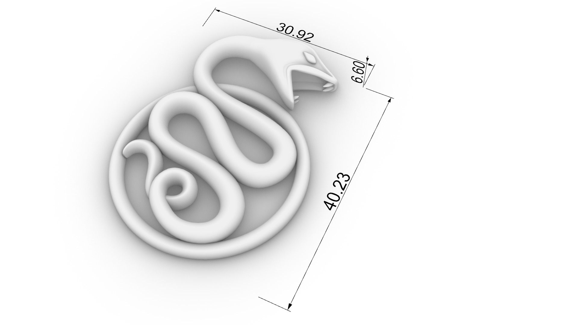 Intricate Snake Pendant JDBCo 3D print model_1