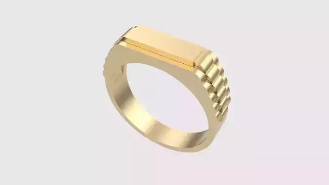 Classic Rectangular Signet Ring JDBCo 3D print model