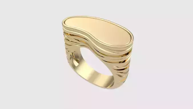 Signet Ring with Footprint Design JDBCo 3D print model