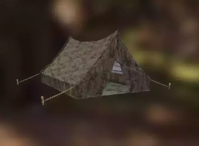 Heavy Plastic Camouflage Military Tent AR VR PBR