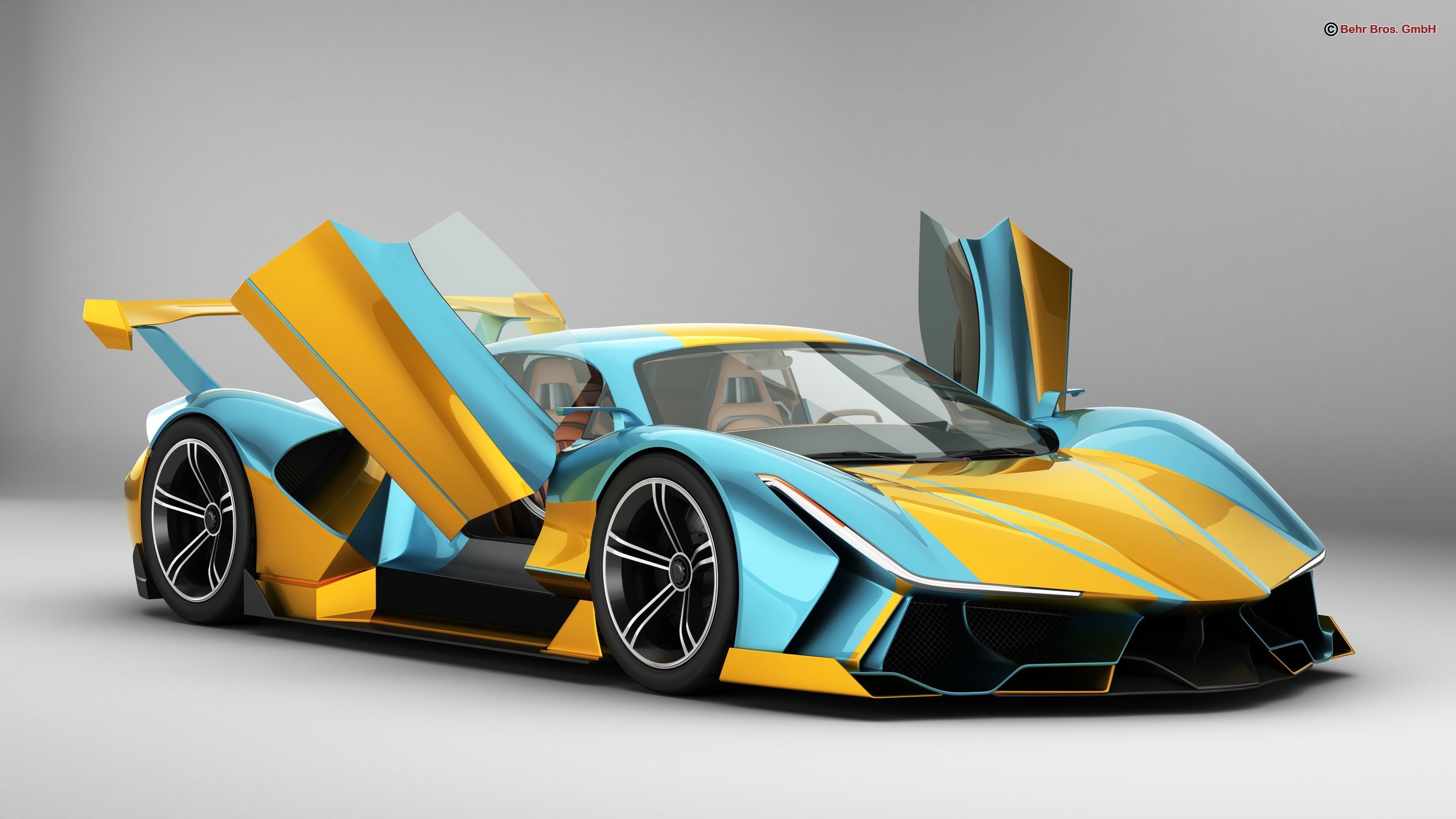 Generic Future EV Supercar 2050 3D model_2