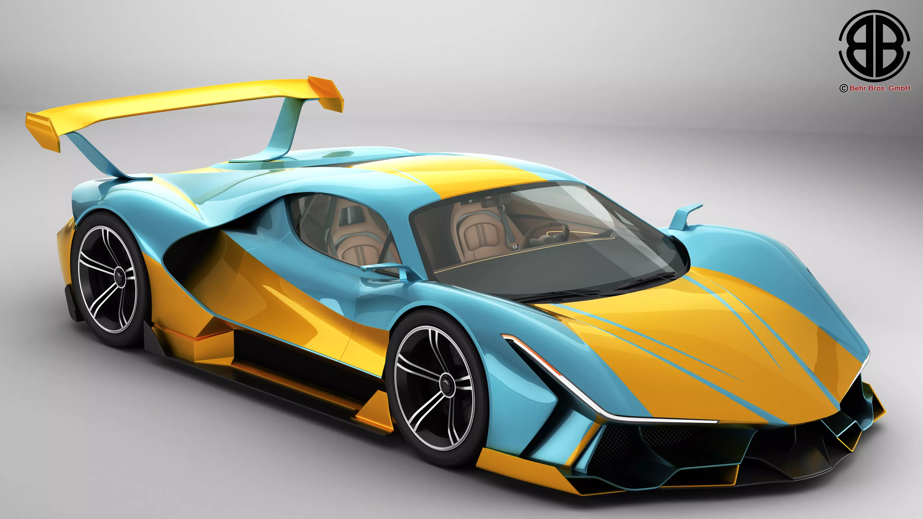 Generic Future EV Supercar 2050 3D model_0