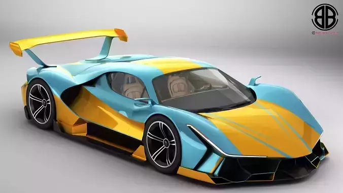 Generic Future EV Supercar 2050 3D model