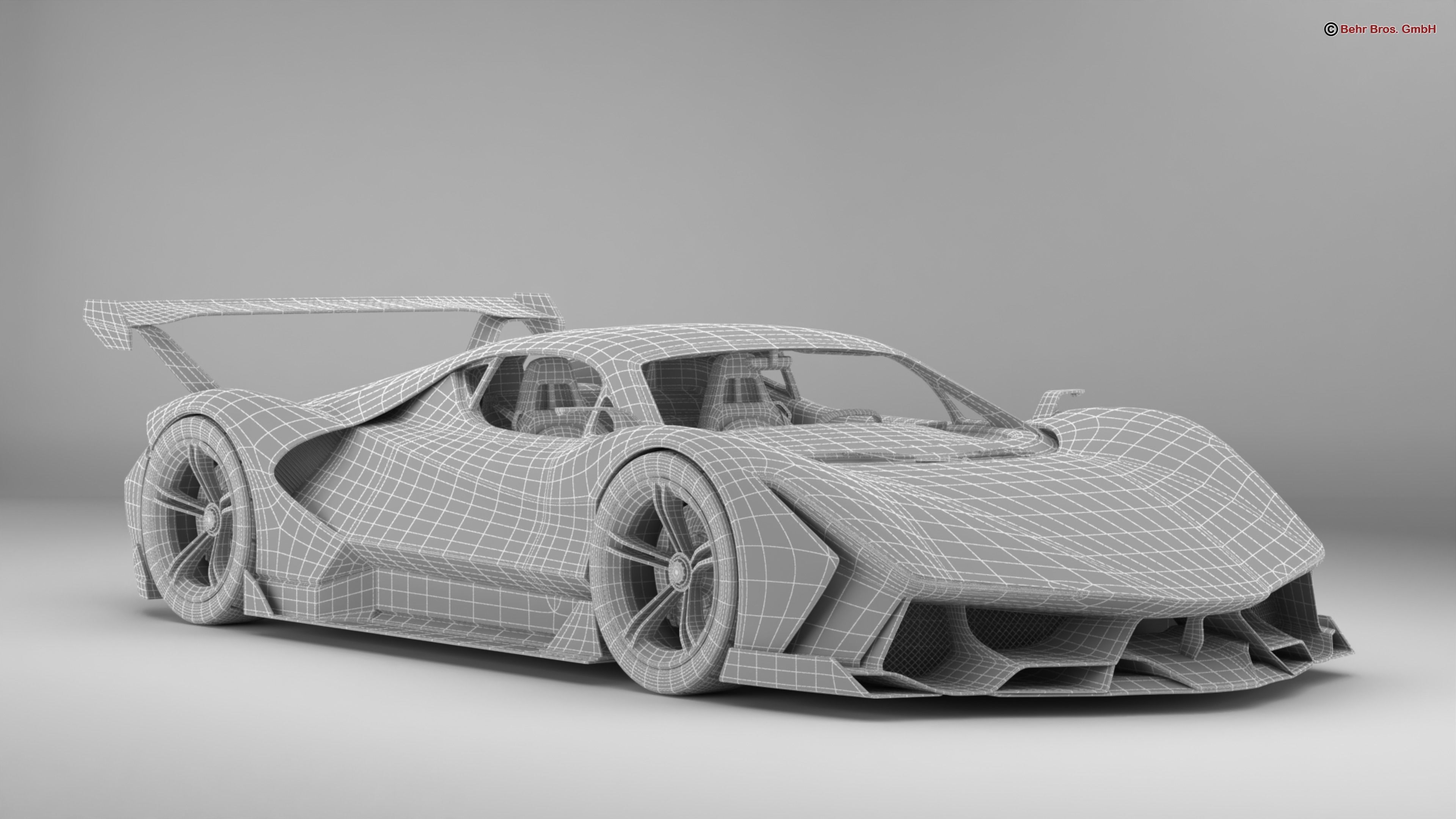 Generic Future EV Supercar 2050 3D model_16