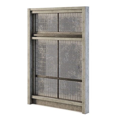Factory Side Wall with Windows 3D model