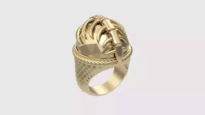 Exquisite Spine-Inspired Signet Ring JDBCo 3D print model