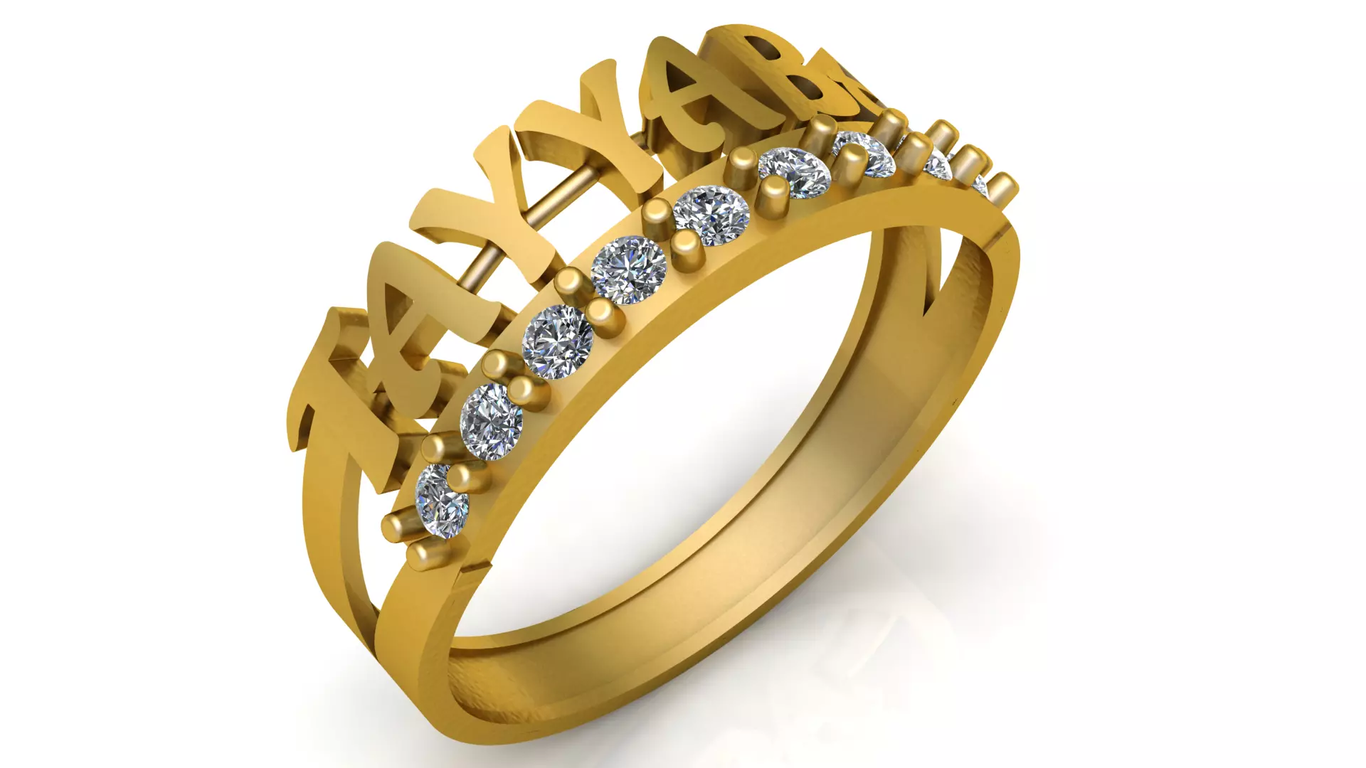 Stylish Names Diamond Ring 3d Printable model 3D print model
