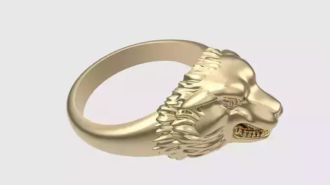 Wolf Head Signet Ring JDBCo 3D print model