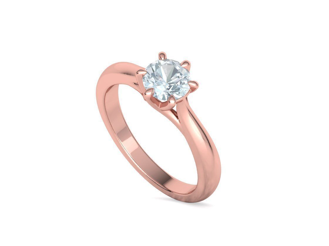 1ct Diamond Trellis Ring 6 claw setting 3D model 3D print model_29