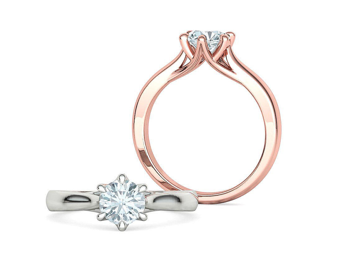 1ct Diamond Trellis Ring 6 claw setting 3D model 3D print model_12