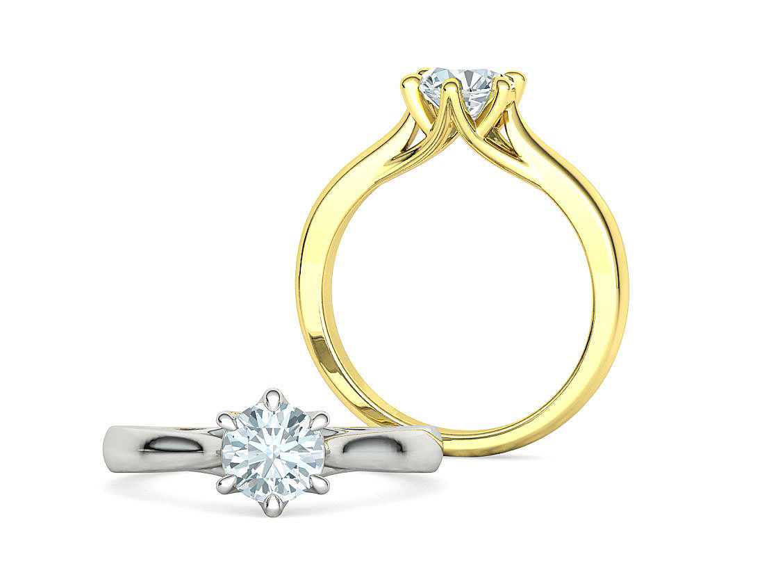 1ct Diamond Trellis Ring 6 claw setting 3D model 3D print model_13