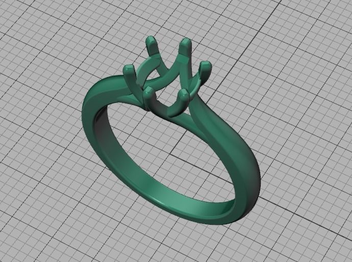 1ct Diamond Trellis Ring 6 claw setting 3D model 3D print model_41