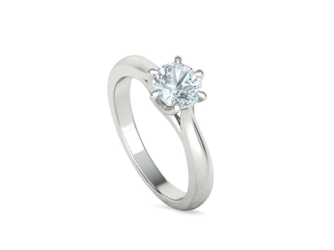 1ct Diamond Trellis Ring 6 claw setting 3D model 3D print model_35