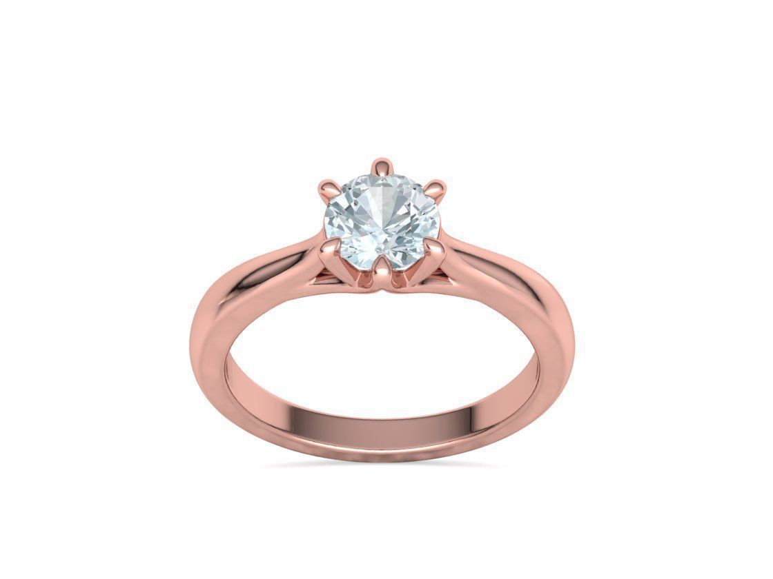 1ct Diamond Trellis Ring 6 claw setting 3D model 3D print model_17